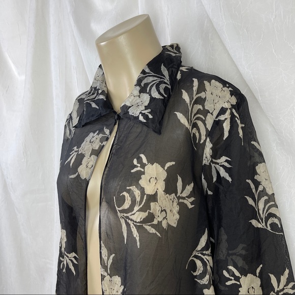 🚫SOLD🚫 VTG 80’s Jeannene Booher Sheer Black Cover Up - Picture 4 of 16